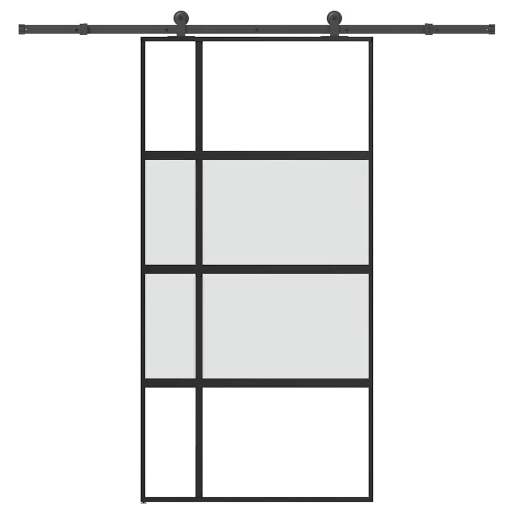 vidaXL Sliding Door with Hardware Set 102.5x205 cm Tempered Glass and Aluminium 1