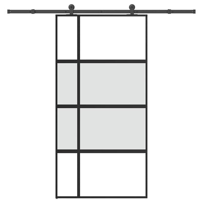 vidaXL Sliding Door with Hardware Set 102.5x205 cm Tempered Glass and Aluminium 1