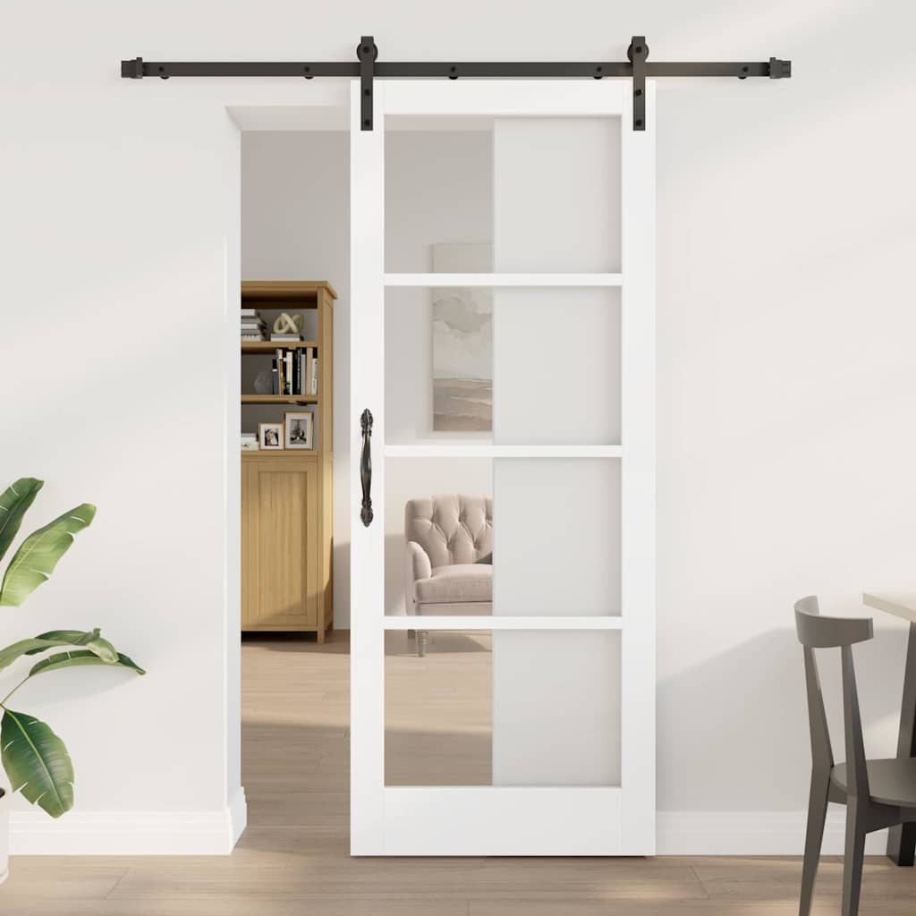 vidaXL Sliding Door ORKDAL White and Black 83 x 211 cm 1