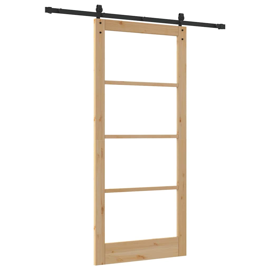 vidaXL Sliding Door ORKDAL Natural and Black 93 x 211 cm 6
