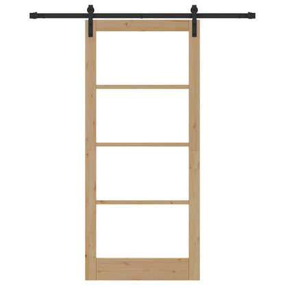vidaXL Sliding Door ORKDAL Natural and Black 93 x 211 cm 4