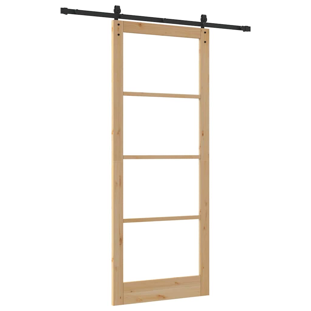 vidaXL Sliding Door ORKDAL Natural and Black 93 x 232 cm 6