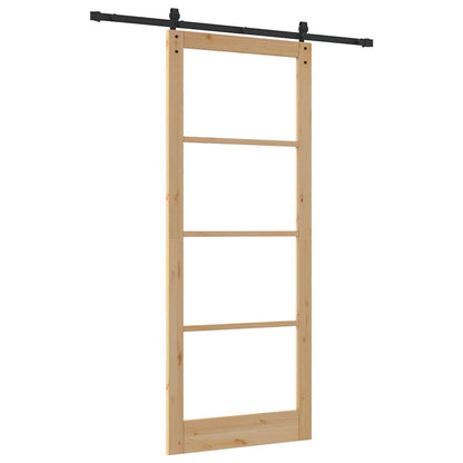 vidaXL Sliding Door ORKDAL Natural and Black 93 x 232 cm 6