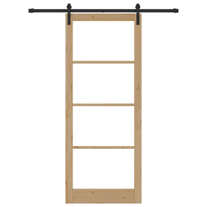vidaXL Sliding Door ORKDAL Natural and Black 93 x 232 cm 4