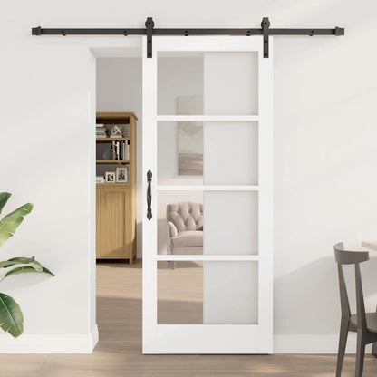 vidaXL Sliding Door ORKDAL White and Black 83 x 202 cm 1