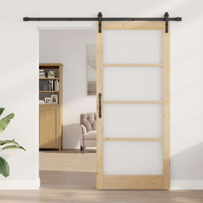 vidaXL Sliding Door ORKDAL Natural and Black 93 x 211 cm 3
