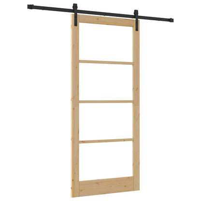 vidaXL Sliding Door ORKDAL Natural and Black 93 x 211 cm 2