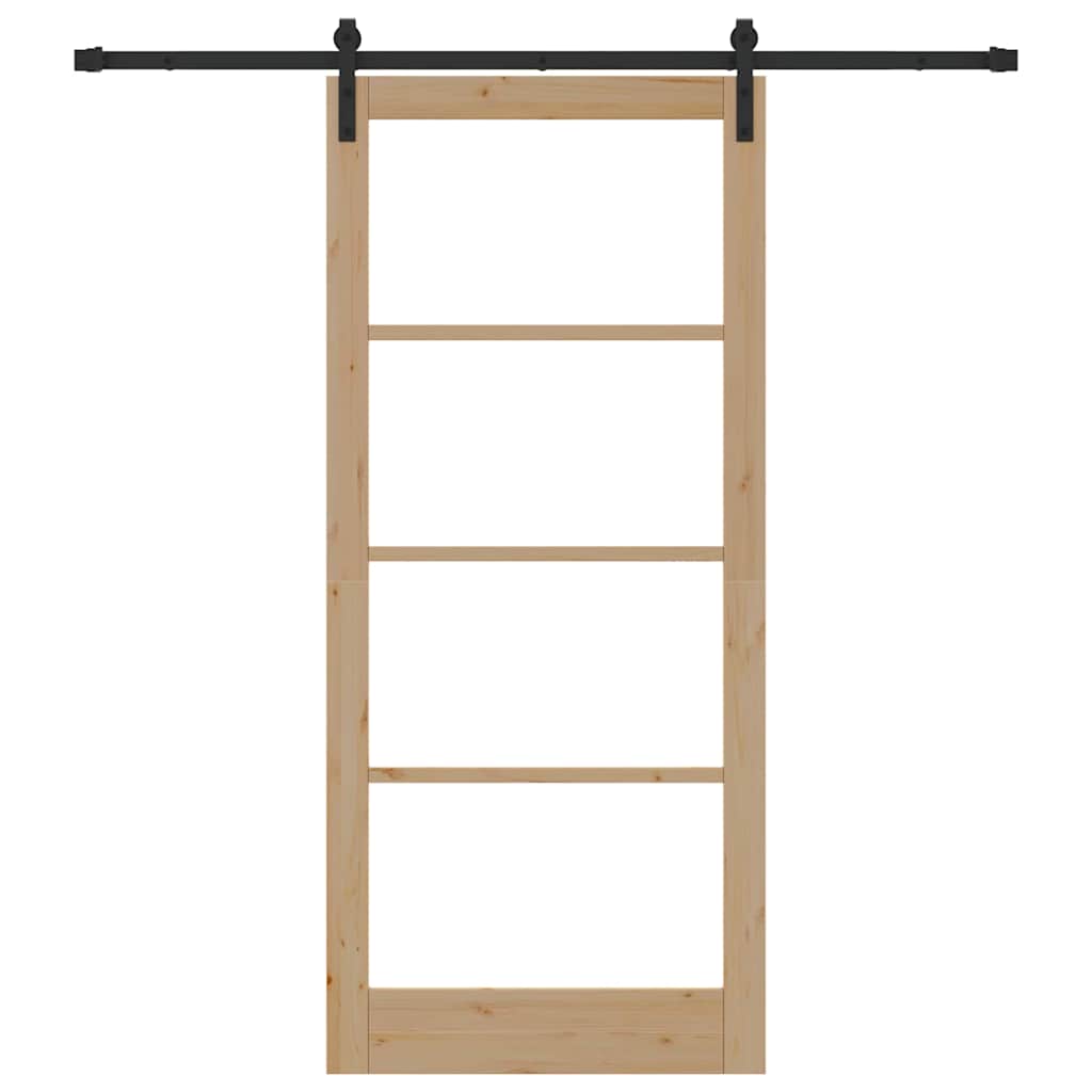 vidaXL Sliding Door ORKDAL Natural and Black 93 x 211 cm 4