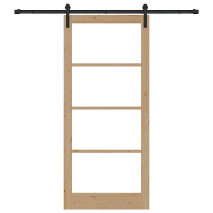 vidaXL Sliding Door ORKDAL Natural and Black 93 x 211 cm 4