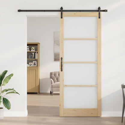 vidaXL Sliding Door ORKDAL Natural and Black 93 x 232 cm 3