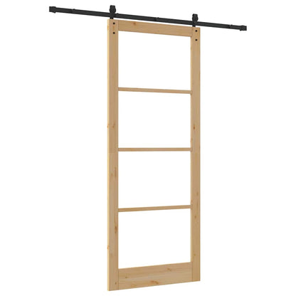 vidaXL Sliding Door ORKDAL Natural and Black 93 x 232 cm 6