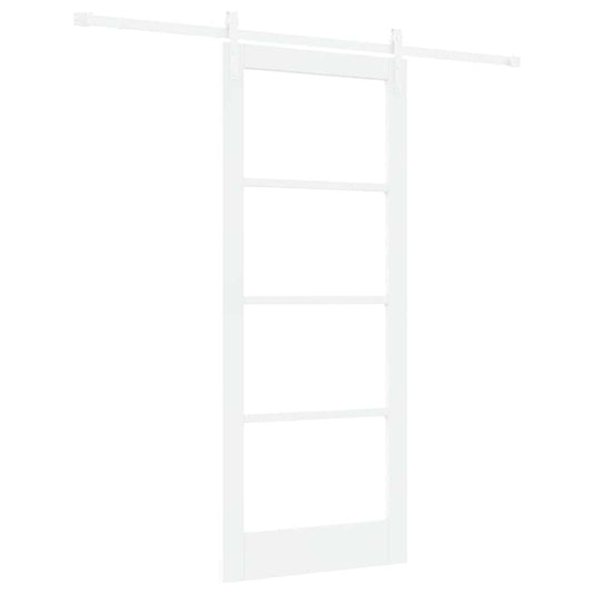 vidaXL Sliding Door ORKDAL White 83 x 202 cm Solid Pine Wood and Glass 2