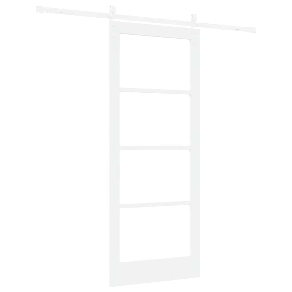 vidaXL Sliding Door ORKDAL White 83 x 202 cm Solid Pine Wood and Glass 6