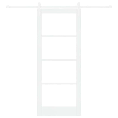 vidaXL Sliding Door ORKDAL White 83 x 202 cm Solid Pine Wood and Glass 4