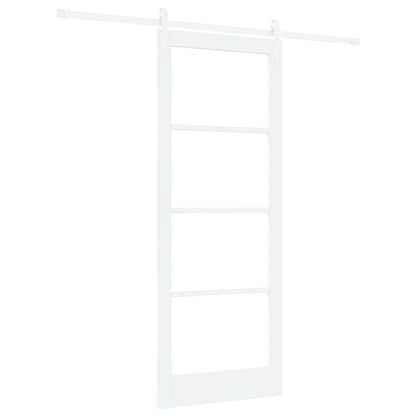 vidaXL Sliding Door ORKDAL White 83 x 211 cm Solid Pine Wood and Glass 2