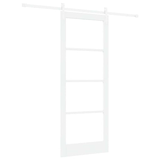 vidaXL Sliding Door ORKDAL White 83 x 211 cm Solid Pine Wood and Glass 2
