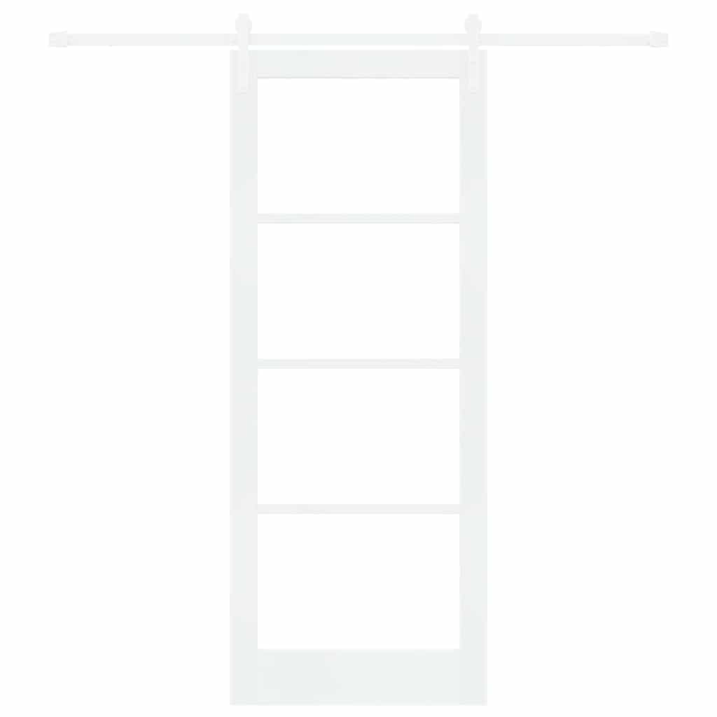 vidaXL Sliding Door ORKDAL White 83 x 211 cm Solid Pine Wood and Glass 4