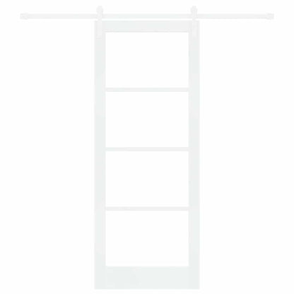 vidaXL Sliding Door ORKDAL White 83 x 211 cm Solid Pine Wood and Glass 4