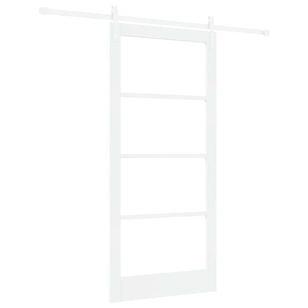 vidaXL Sliding Door ORKDAL White 93 x 202 cm Solid Pine Wood and Glass 2