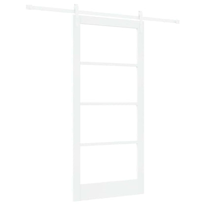 vidaXL Sliding Door ORKDAL White 93 x 202 cm Solid Pine Wood and Glass 2