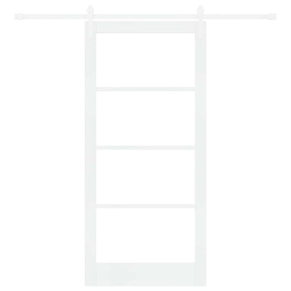 vidaXL Sliding Door ORKDAL White 93 x 202 cm Solid Pine Wood and Glass 4