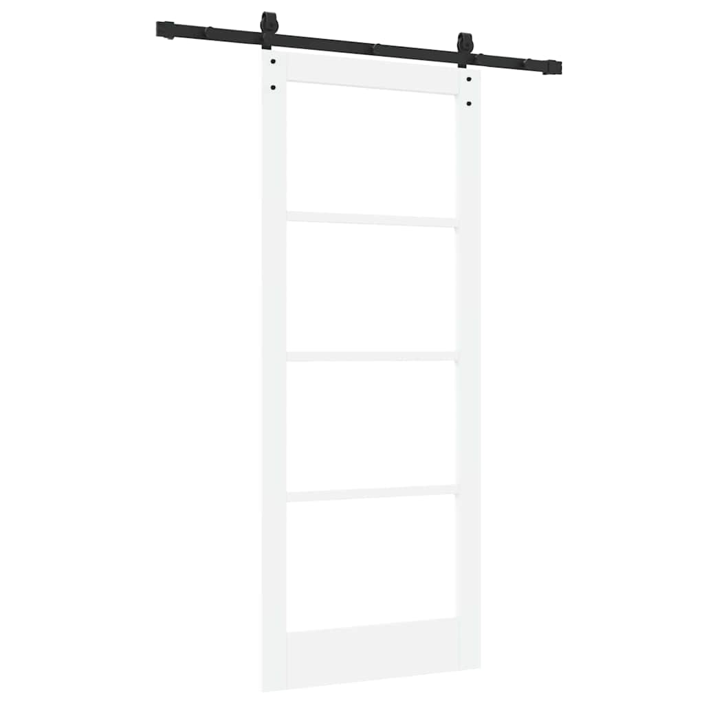 vidaXL Sliding Door ORKDAL White 83 x 202 cm Solid Pine Wood and Glass 6