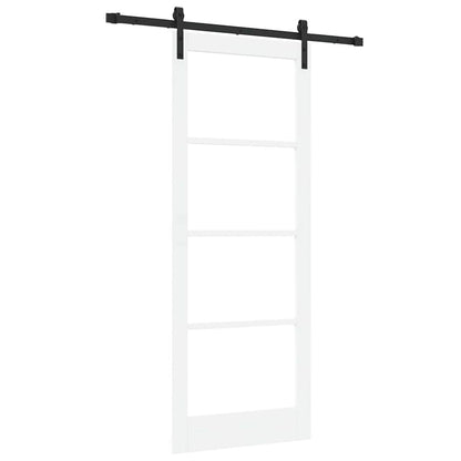 vidaXL Sliding Door ORKDAL White 83 x 211 cm Solid Pine Wood and Glass 2