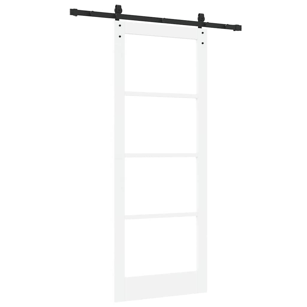 vidaXL Sliding Door ORKDAL White 83 x 211 cm Solid Pine Wood and Glass 6