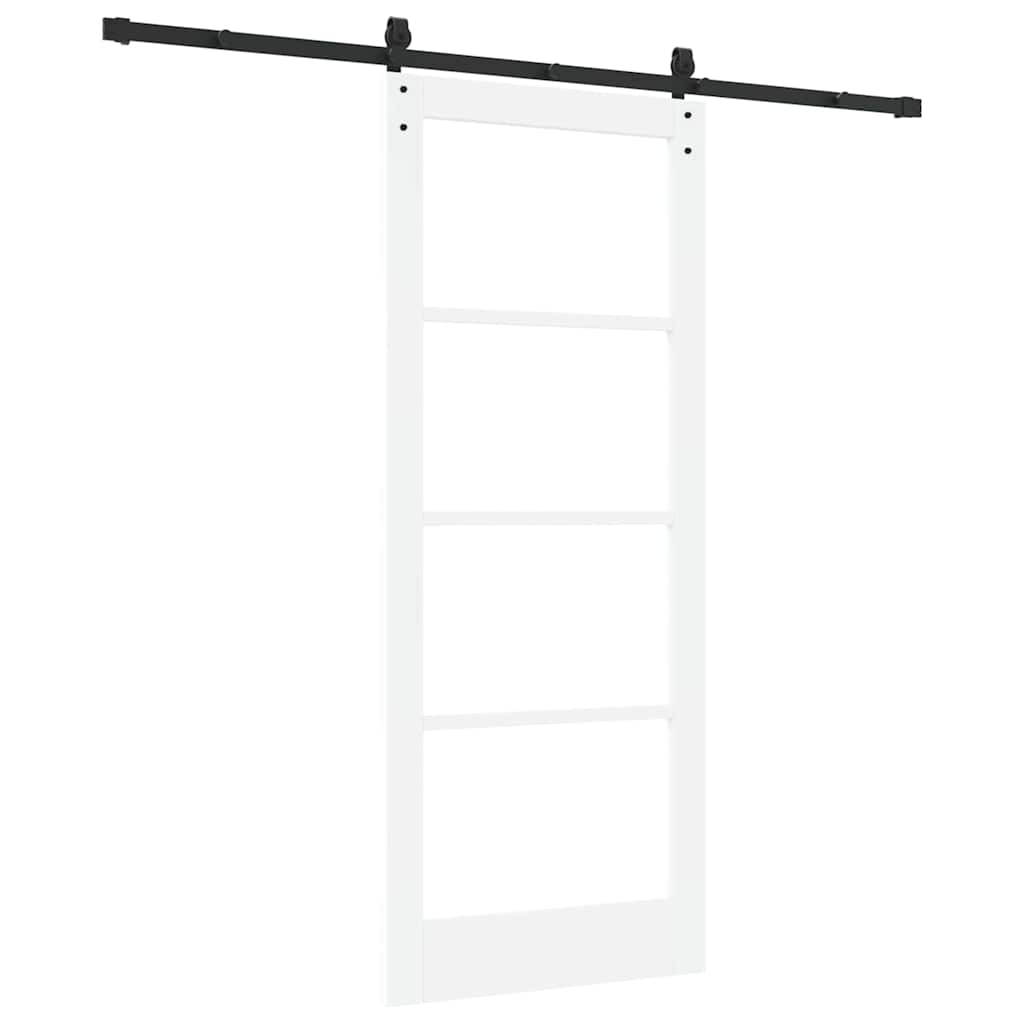 vidaXL Sliding Door ORKDAL White 83 x 202 cm Solid Pine Wood and Glass 6