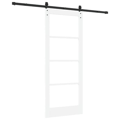 vidaXL Sliding Door ORKDAL White 83 x 202 cm Solid Pine Wood and Glass 6