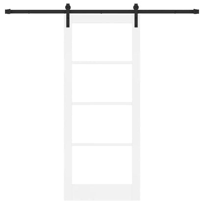 vidaXL Sliding Door ORKDAL White 83 x 202 cm Solid Pine Wood and Glass 4