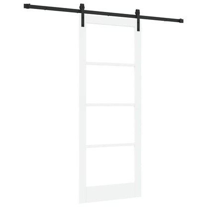 vidaXL Sliding Door ORKDAL White 83 x 211 cm Solid Pine Wood and Glass 2
