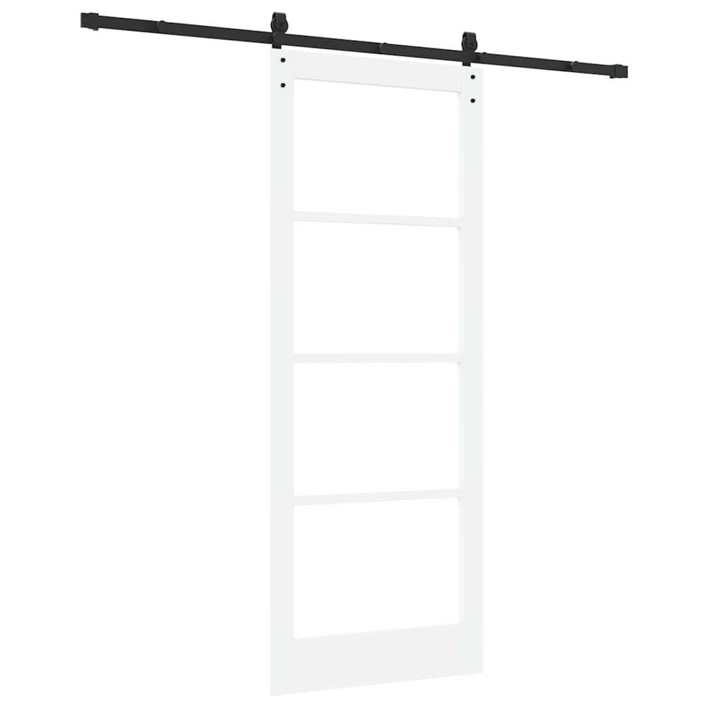 vidaXL Sliding Door ORKDAL White 83 x 211 cm Solid Pine Wood and Glass 6