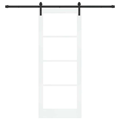vidaXL Sliding Door ORKDAL White 83 x 211 cm Solid Pine Wood and Glass 4