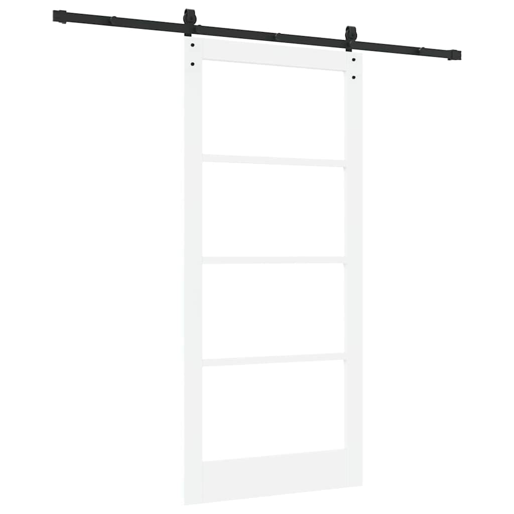 vidaXL Sliding Door ORKDAL White 93 x 202 cm Solid Pine Wood and Glass 6