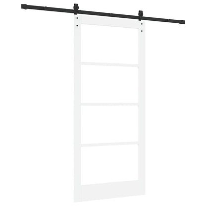 vidaXL Sliding Door ORKDAL White 93 x 202 cm Solid Pine Wood and Glass 6