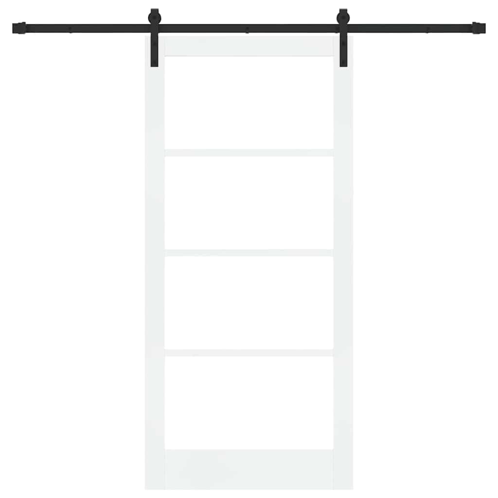 vidaXL Sliding Door ORKDAL White 93 x 202 cm Solid Pine Wood and Glass 4