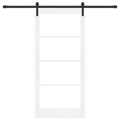 vidaXL Sliding Door ORKDAL White 93 x 202 cm Solid Pine Wood and Glass 4