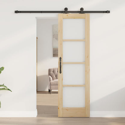 vidaXL Sliding Door ORKDAL 61 x 198.5 cm Solid Pine Wood and Glass 3