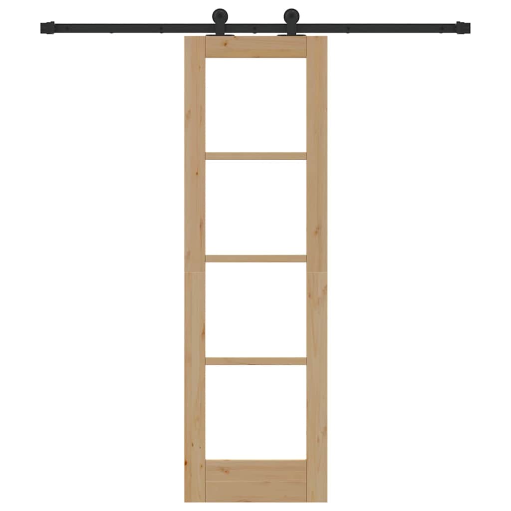 vidaXL Sliding Door ORKDAL 61 x 198.5 cm Solid Pine Wood and Glass 4