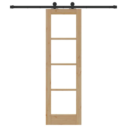 vidaXL Sliding Door ORKDAL 61 x 198.5 cm Solid Pine Wood and Glass 4