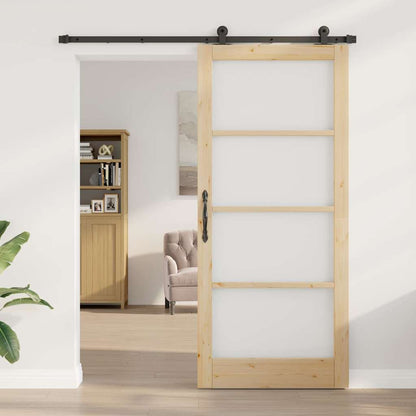 vidaXL Sliding Door ORKDAL 93 x 211 cm Solid Pine Wood and Glass 3