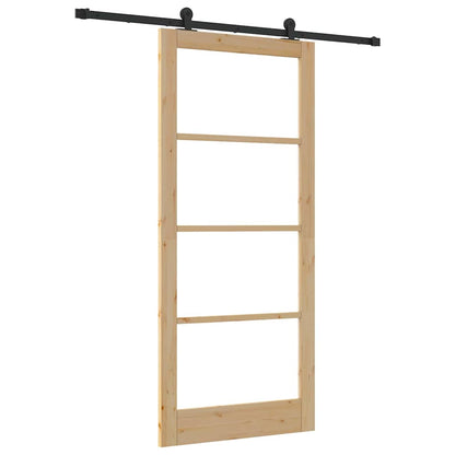 vidaXL Sliding Door ORKDAL 93 x 211 cm Solid Pine Wood and Glass 2
