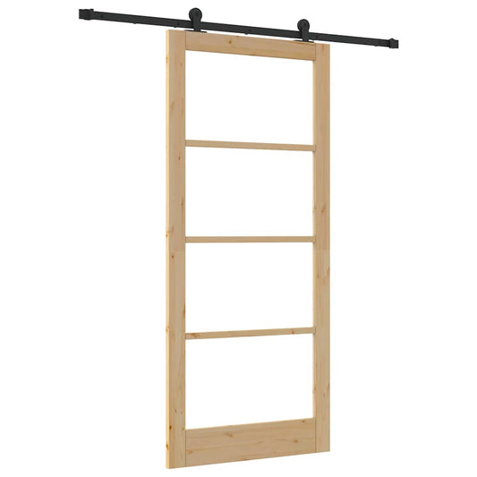 vidaXL Sliding Door ORKDAL 93 x 211 cm Solid Pine Wood and Glass 2