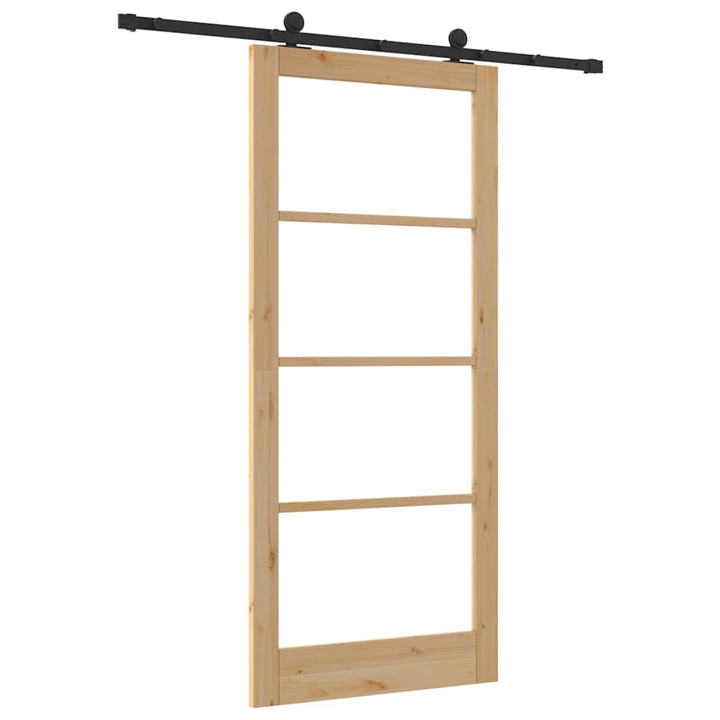 vidaXL Sliding Door ORKDAL 93 x 211 cm Solid Pine Wood and Glass 6