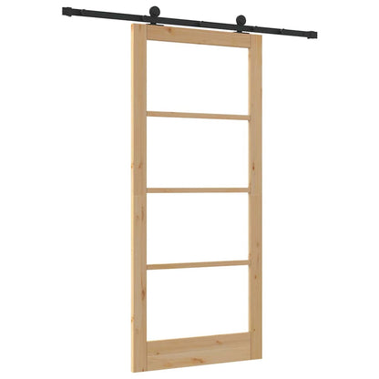 vidaXL Sliding Door ORKDAL 93 x 211 cm Solid Pine Wood and Glass 6