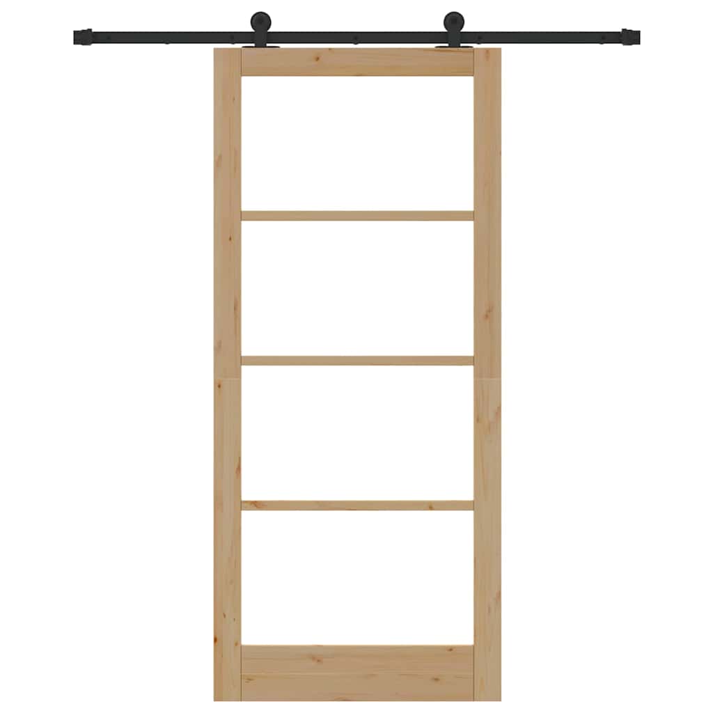 vidaXL Sliding Door ORKDAL 93 x 211 cm Solid Pine Wood and Glass 4