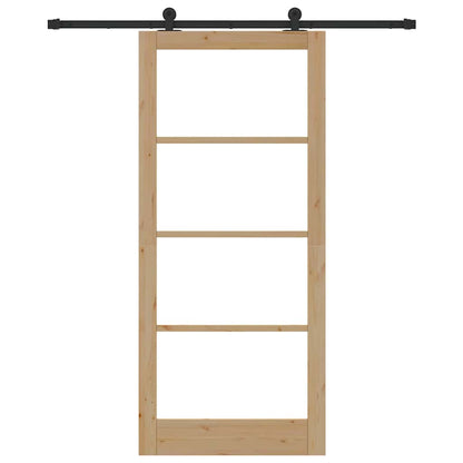 vidaXL Sliding Door ORKDAL 93 x 211 cm Solid Pine Wood and Glass 4