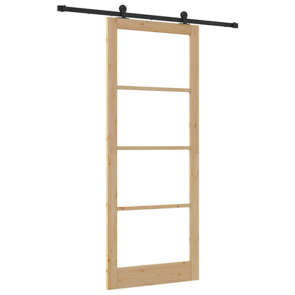 vidaXL Sliding Door ORKDAL 93 x 232 cm Solid Pine Wood and Glass 2