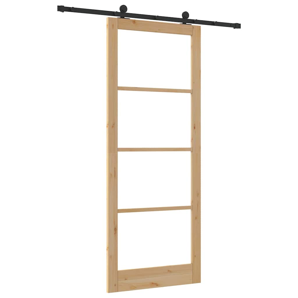 vidaXL Sliding Door ORKDAL 93 x 232 cm Solid Pine Wood and Glass 6